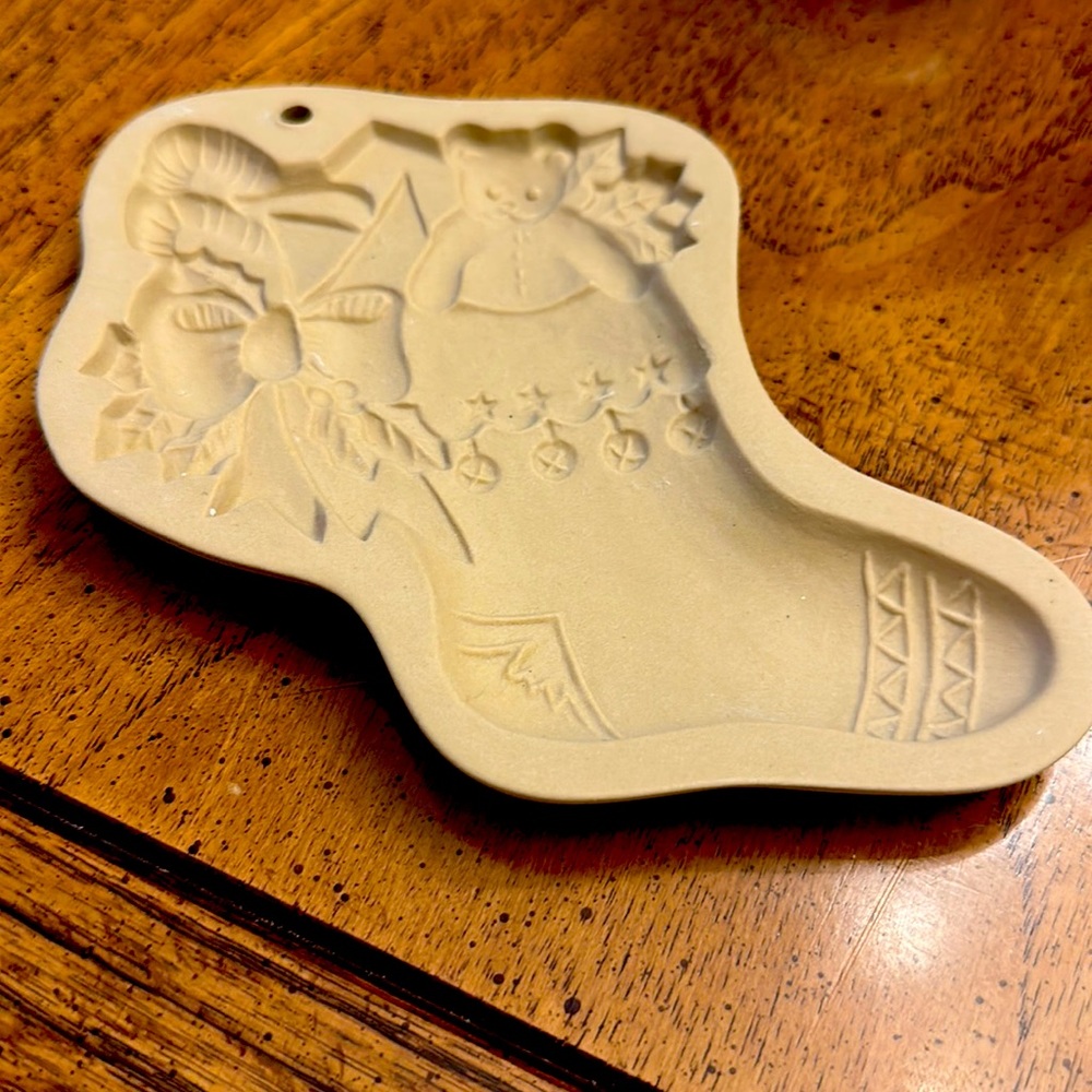 Christmas Brown bag, cookie, art child’s stocking mold. Vintage 1994 hill design